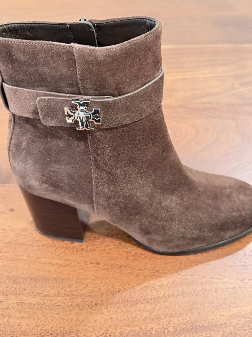 Tory Burch Turnlock 80MM Suede Ankle Boots $500 Size-9.5 US